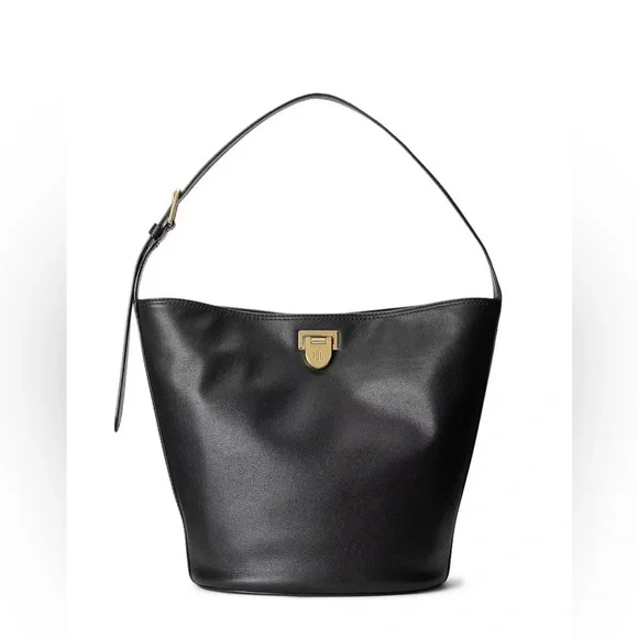 Ralph Lauren Leather Medium Harlow Bucket Bag - Picture 2 of 8